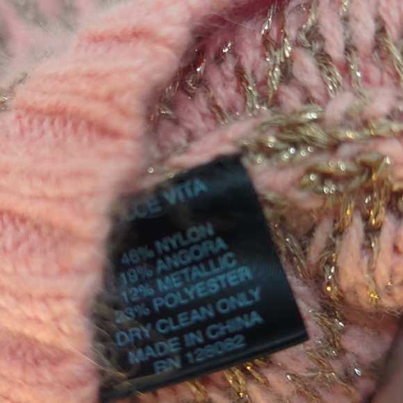DOLCE VITA CORAL & METALLIC GOLD SWEATER - Picture 9 of 9